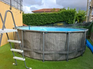 Piscina INTEX PRISM Frame Greywood 4,6m