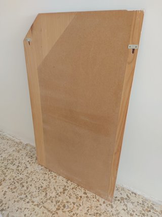 Specchio in legno con cornice angolare grigia