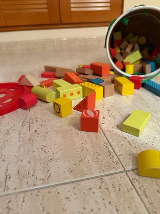 Juego construcción madera infantil