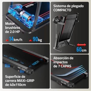 Cinta de Correr FitFiu MC-200 1500W, 14km/h
