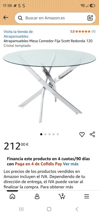 Mesa Comedor Redonda Cristal Templado