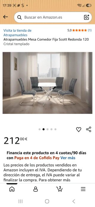 Mesa Comedor Redonda Cristal Templado