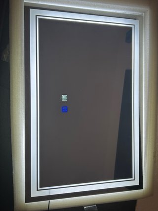 Specchio da bagno LED argento trasparente