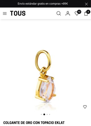 Colgante Tous Oro 18kt Topacio Blanco