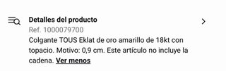 Colgante Tous Oro 18kt Topacio Blanco