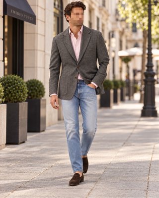 Americana Emidio Tucci Hombre Gris