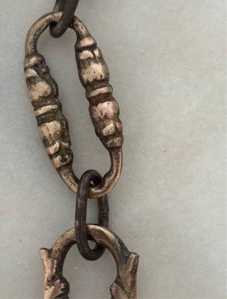 Cadena gancho lámpara techo antigua