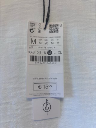Camisa blanca manga corta Talla M