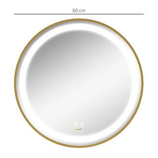 Espejo de Baño con Luz LED Táctil Dorado