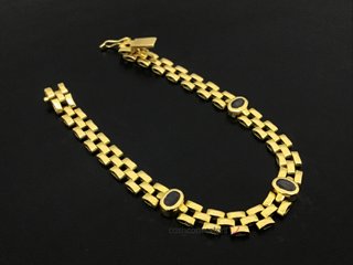 pulsera oro 18k con piedra con zafiro