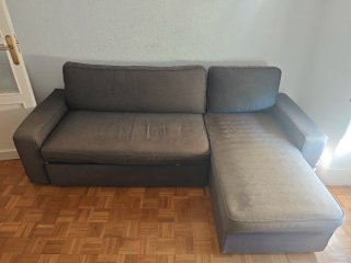Sofá Chaise Longue Kivik Ikea Gris
