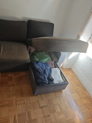 Sofá Chaise Longue Kivik Ikea Gris