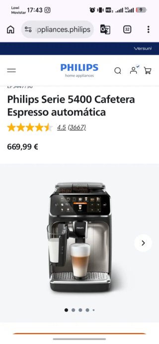 Cafetera Philips Serie 5400 PRECINTADA