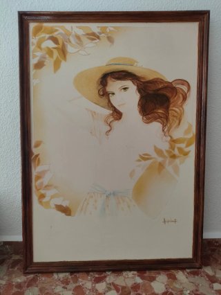 Cuadro mujer con sombrero