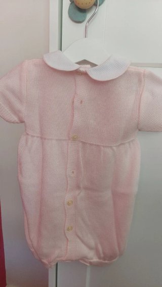 Conjunto 2 peleles punto rosa bebé T.3m
