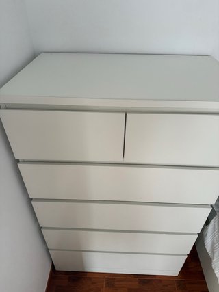 Cómoda Malm IKEA 6 Cajones Blanca y Cristal inclui