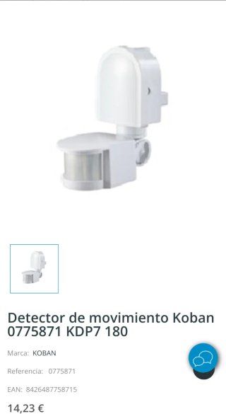 Detector de movimiento Koban KDP7 180 IP44
