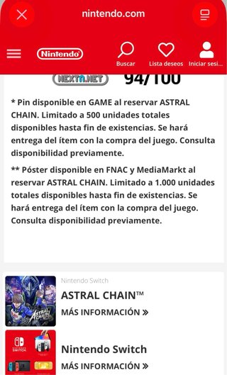 Astral Chain Nintendo Switch + Póster reserva
