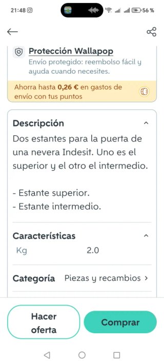 Estantes Puerta Nevera Indesit (2unid)