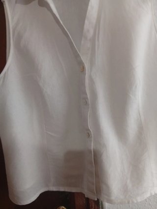 Blusa sin mangas H&M Blanca Talla L
