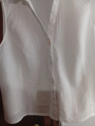 Blusa sin mangas H&M Blanca Talla L