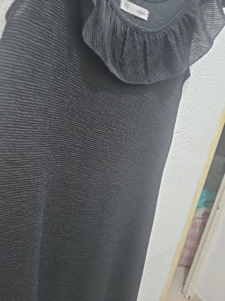 Vestido largo negro y verde