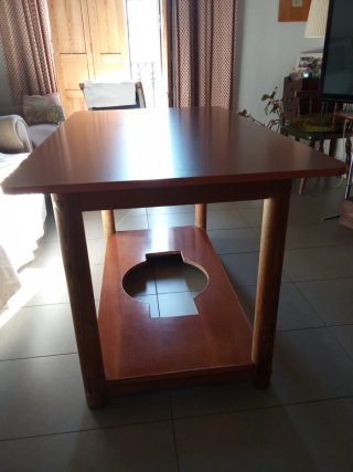Mesa camilla rectangular desmontable de madera