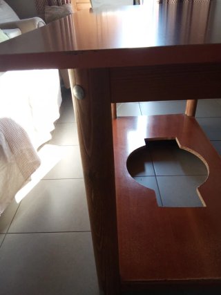 Mesa camilla rectangular desmontable de madera