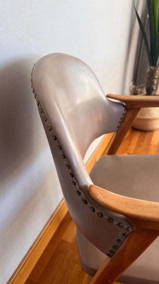 Silla Guilleumas Diseño Años 60 Piel Madera