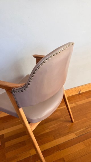 Silla Guilleumas Diseño Años 60 Piel Madera