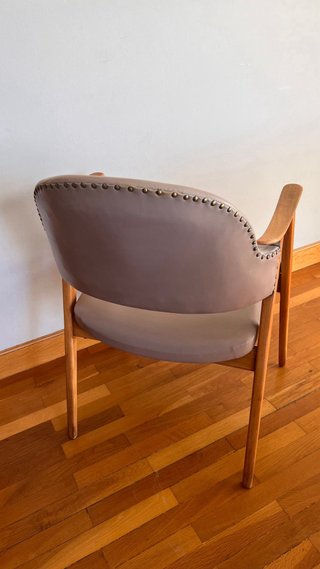 Silla Guilleumas Diseño Años 60 Piel Madera