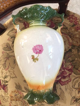 Jarrón de porcelana antiguo floral