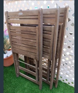 Conjunto Mesa y Sillas Jardín Madera