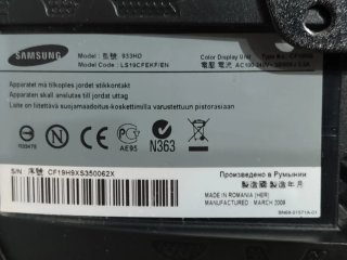 Monitor Samsung Syncmaster 933HD Negro