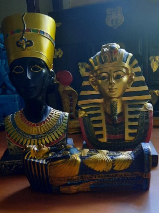 Escultura Antigua Egipto Nefertiti Tutankamón