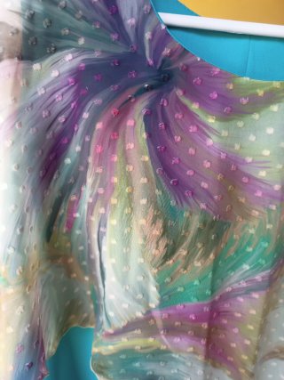 Vestido mujer turquesa y multicolor,nuevo etiqueta