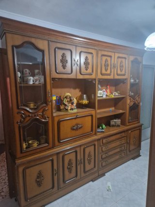 Mueble bar antiguo madera y cristal