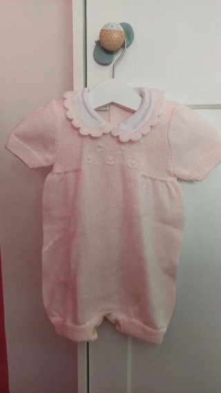 Lote 2 peleles punto bebé rosa T. 3M