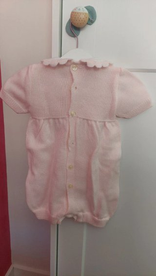 Lote 2 peleles punto bebé rosa T. 3M