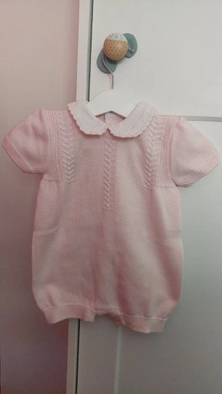 Lote 2 peleles punto bebé rosa T. 3M