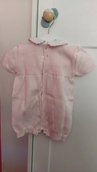 Lote 2 peleles punto bebé rosa T. 3M