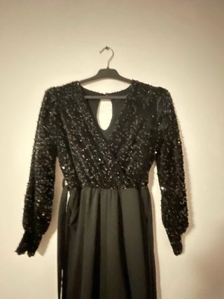 Mono negro lentejuelas fiesta