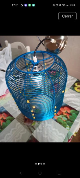 Lampara azul de acero inoxidable
