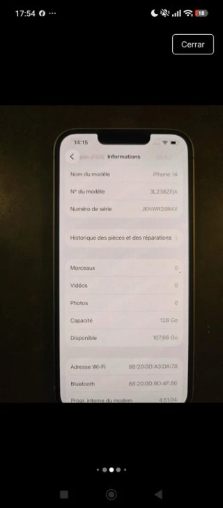 iPhone 14 128GB Batería 97%