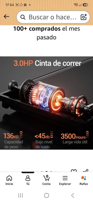 Cinta de Correr y Andar LED 136KG