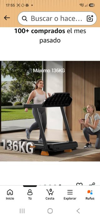 Cinta de Correr y Andar LED 136KG
