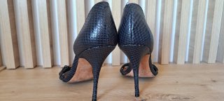 Sandalias Schutz Negras Piel Serpiente