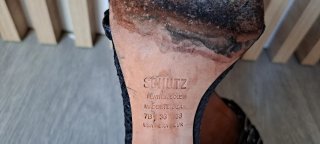 Sandalias Schutz Negras Piel Serpiente