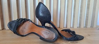 Sandalias Schutz Negras Piel Serpiente