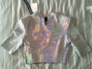 Top Bershka lentejuelas multicolor